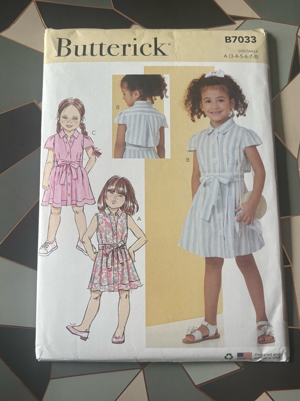 Girls' Shirt Dress Sewing Pattern - Butterick Size 3-8 Uncut